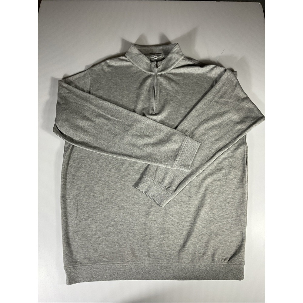 Peter Millar Crown Sport Men's XL Gray Quarter Zip Golf Pullover Sweater